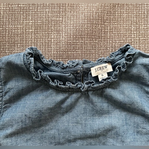 J Crew Factory Denim Chambray high-neck swing sleeveless top size Small - Picture 4 of 12